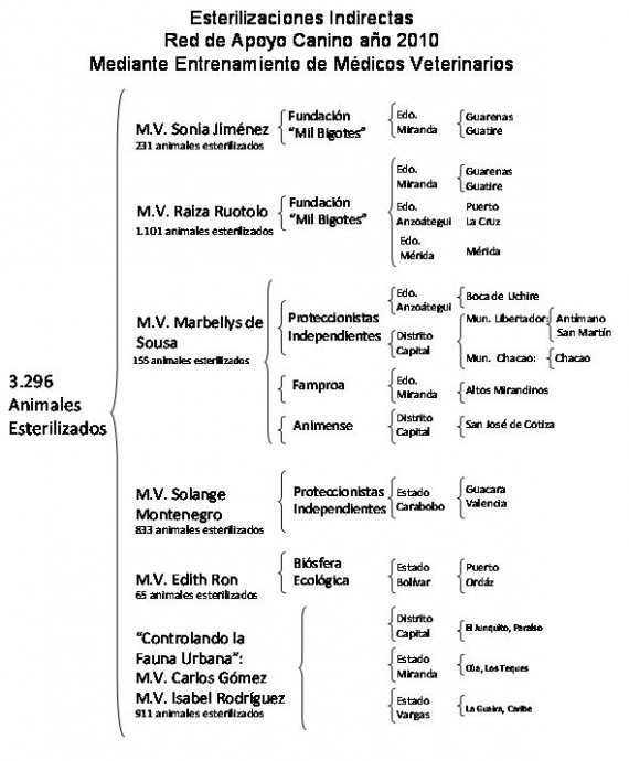 Esterilizaciones Indirectas luego de los Talleres de Capacitación dictados por el M.V. José Luís Mayora y otros entrenamientos